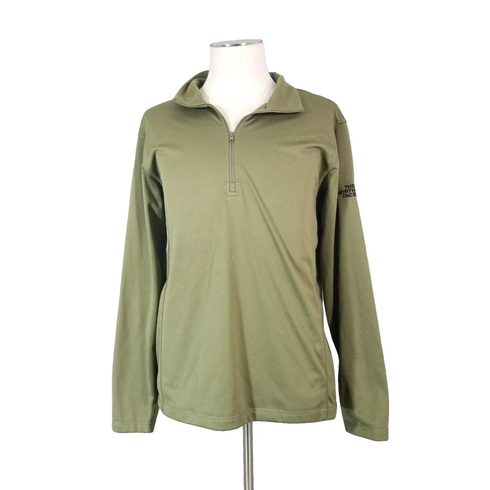 The North Face sweater jacket men's large green fleece long sleeve ¼ zip